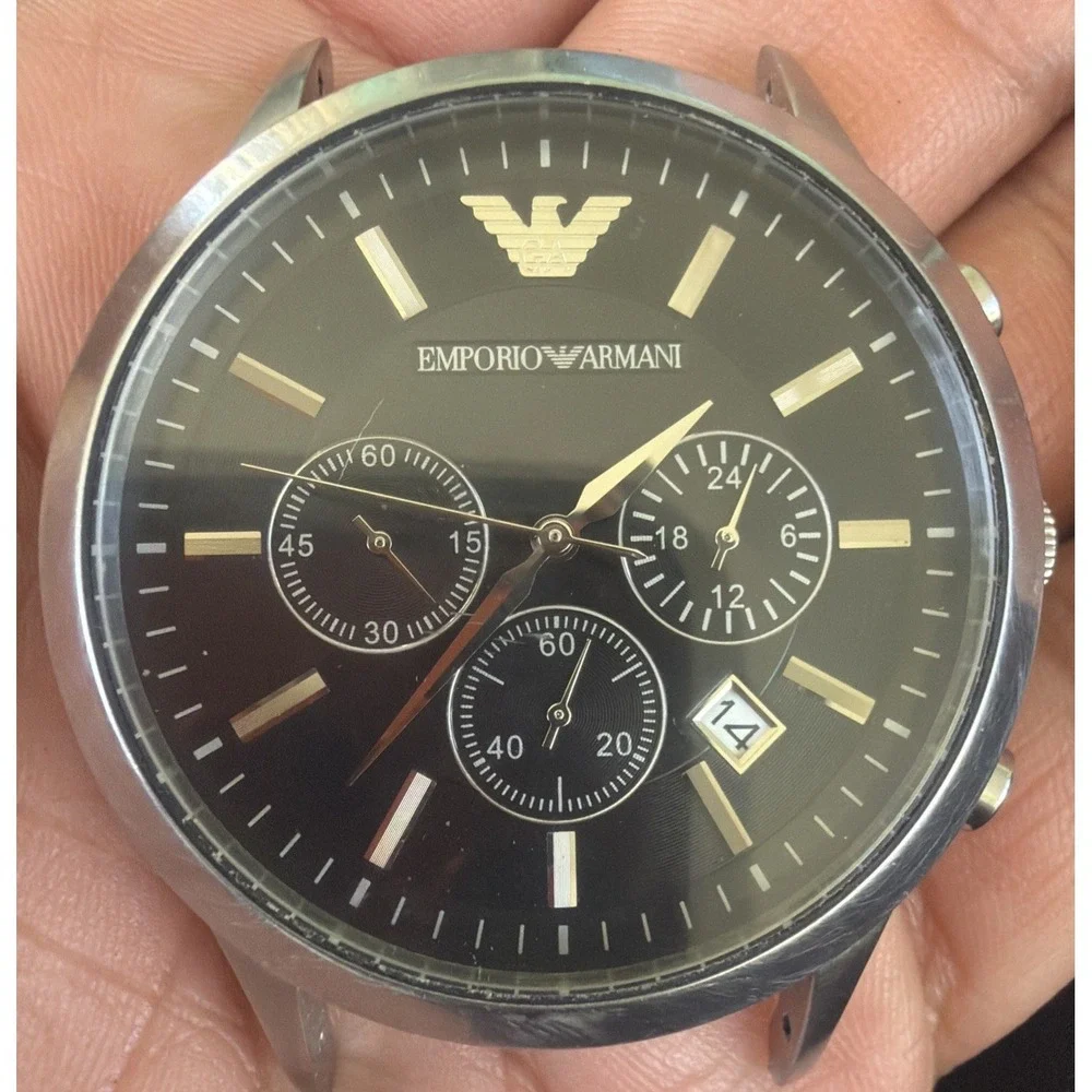 Emporio Armani Men's Wrist Watch AR2458 Silver Stainless‎ Steel Needs Band